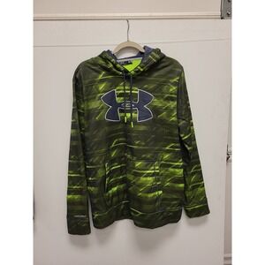 Under‎ Armour Storm Hoodie Mens Large Green Black Pullover Athletic Activewear